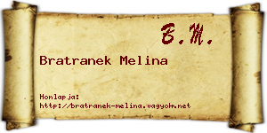 Bratranek Melina névjegykártya